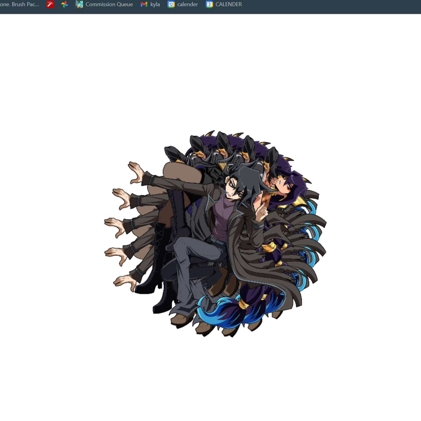 I thought it was cool to play with full body renders of art that I received from a friend to use for a personal project. I personally think that this looks very cool and intriguing to the eye