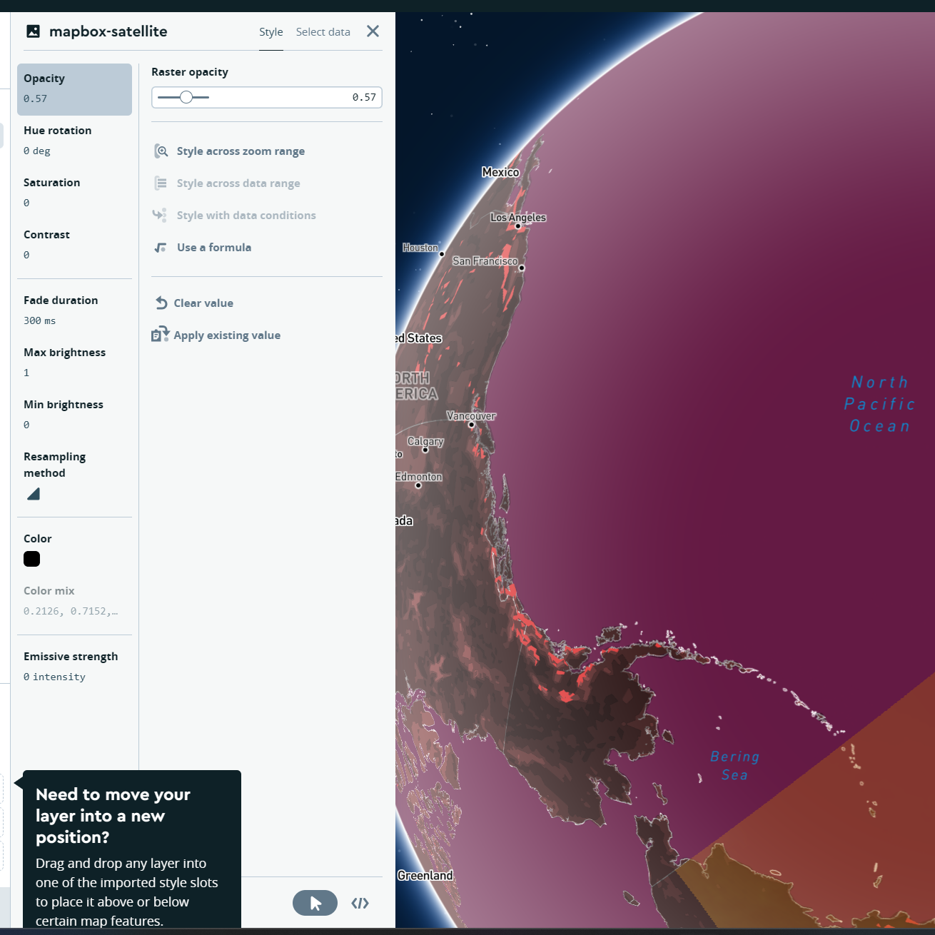 Another Picture of the UI of when I was looking at mapbopx's features during my first session