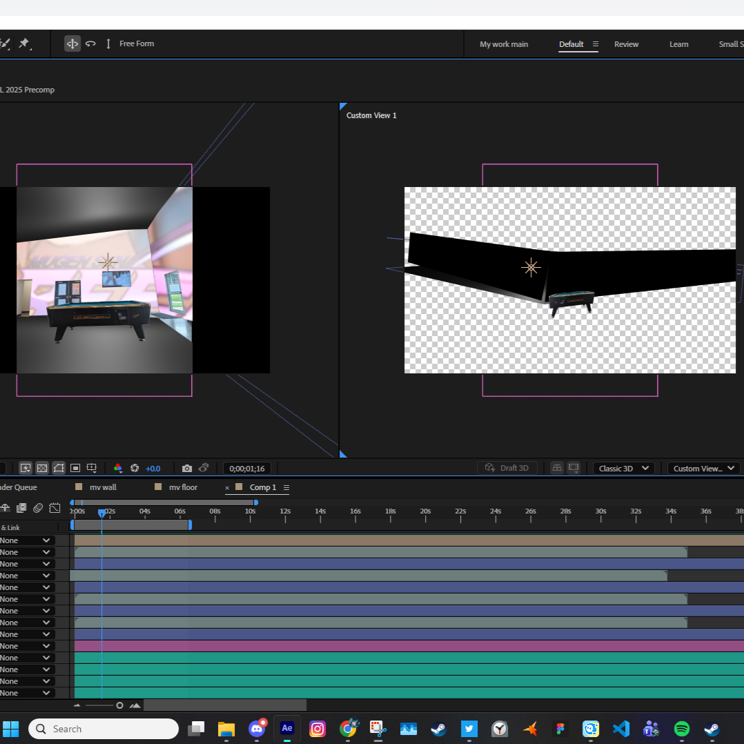 View of the SSU compared to what I would normally seein the 3D camera. I personally feel like I could've positioned the walls better than overextending them until the solution is 'fixed'.