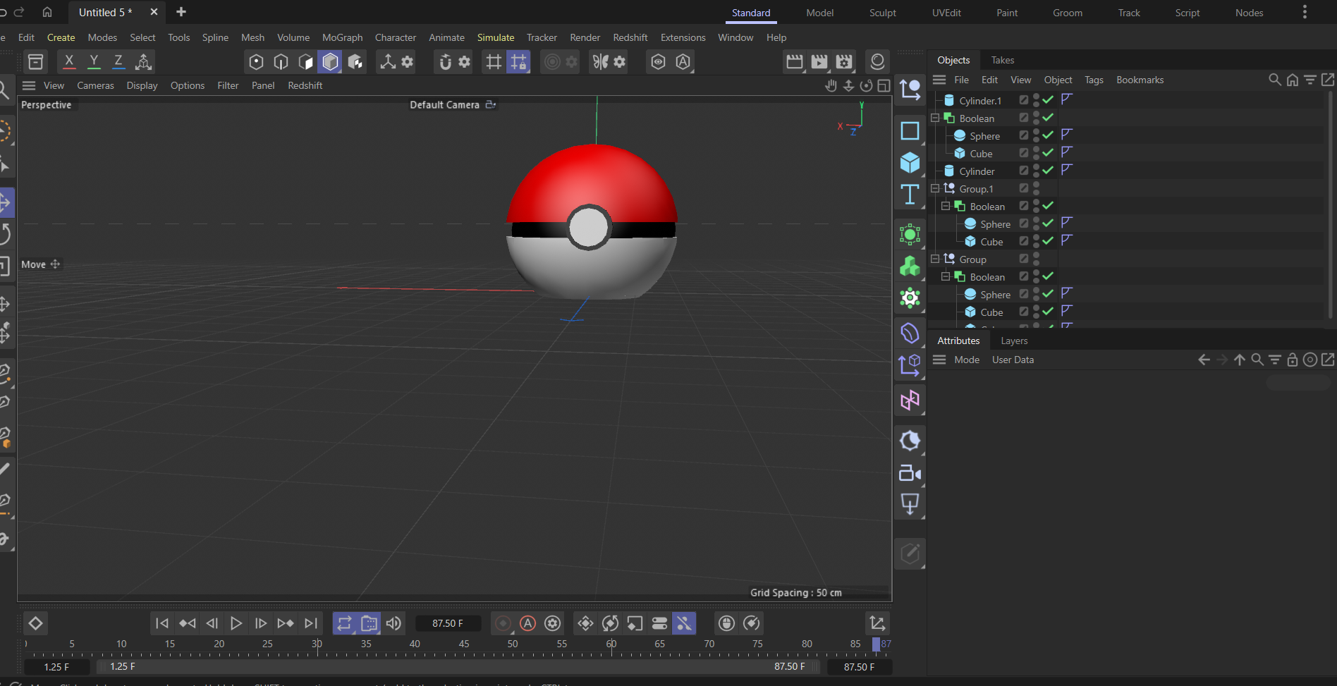 This is me checking the pokeball model in the software, I was rotating and moving the
                 camera as necessary to compare it to the model I had on hand.