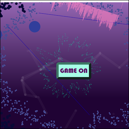 I wanted to play with the automatic rotation feature in P5JS, it produced a lot of different results. It made it seem like sparks were flying watching it in motion as the audio was playing.